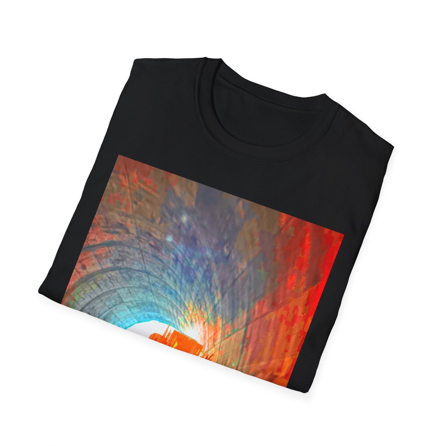 Vibrant Adventure motorcycle T-Shirt | Unisex Softstyle Tee, Casual Streetwear, Trendy Graphic Top, Unique Gift for Travelers, Colorful Artwork Shirt