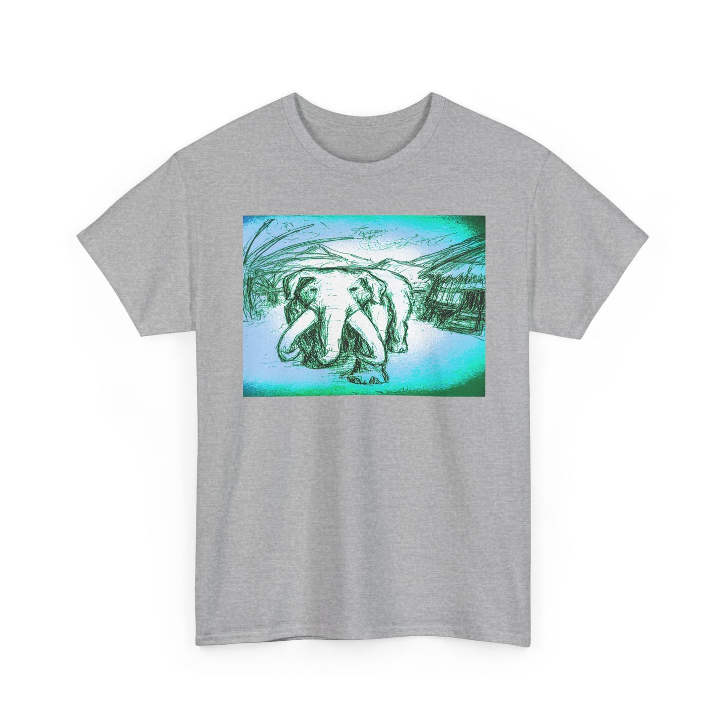 Artistic Elephant Unisex Cotton Tee - Unique Graphic Design