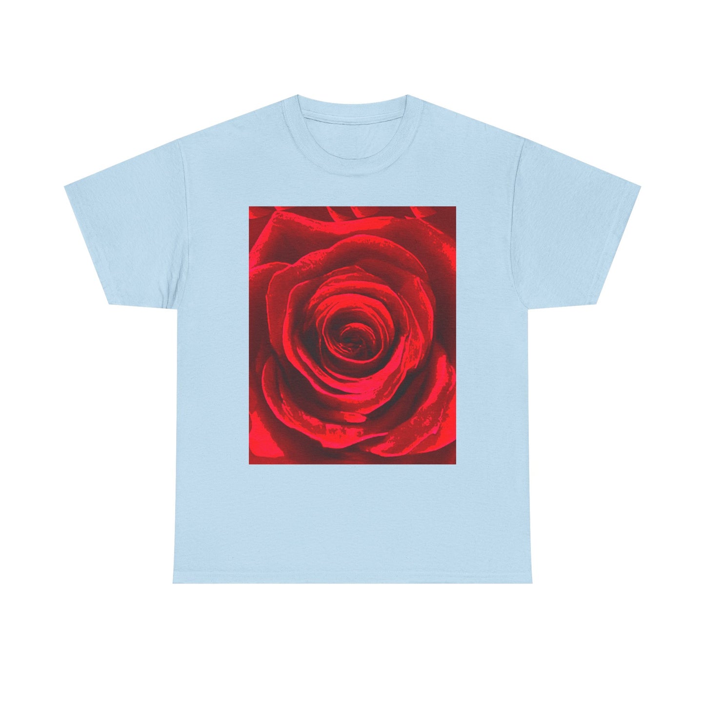Romantic Rose Unisex Heavy Cotton Tee, Gift for Valentine's Day, Floral Shirt, Casual Wear, Love, Nature Lover Tee