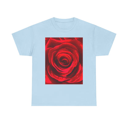 Romantic Rose Unisex Heavy Cotton Tee, Gift for Valentine's Day, Floral Shirt, Casual Wear, Love, Nature Lover Tee