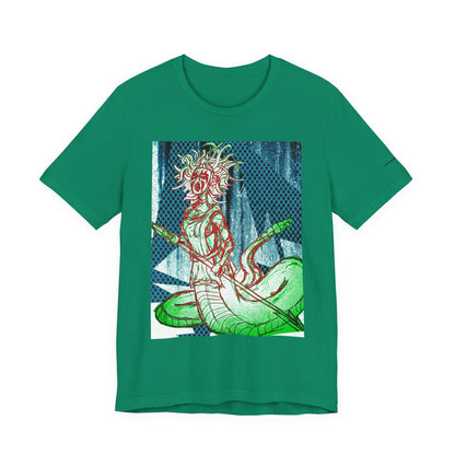 Mythic Serpent Goddess Tee — Neon Medusa Illustration T-Shirt