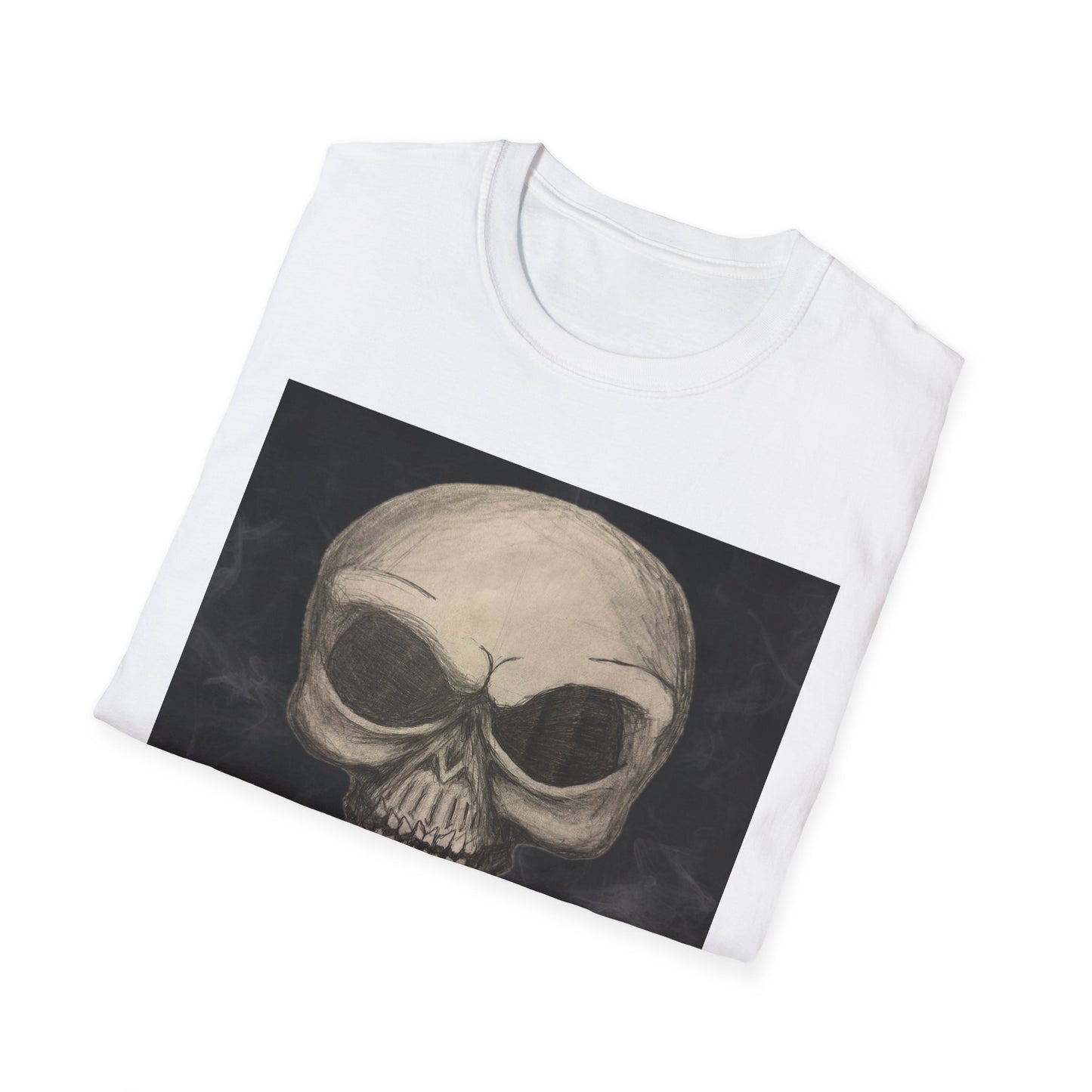 Skull Art Unisex Softstyle T-Shirt - Edgy Graphic Tee for Halloween, Festival Wear, Music Lovers, Gift Idea, Casual Style