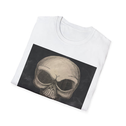 Skull Art Unisex Softstyle T-Shirt - Edgy Graphic Tee for Halloween, Festival Wear, Music Lovers, Gift Idea, Casual Style