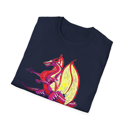 Red Dragon Graphic Unisex T-Shirt, Softstyle Tee, Unique Gift, Casual Wear, Fantasy Lover Apparel, Ideal for Conventions, Birthdays