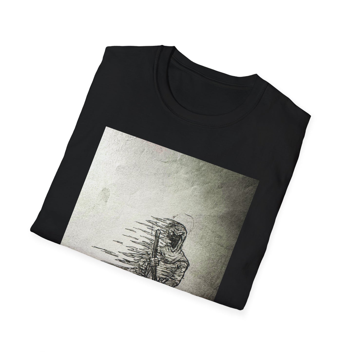 Artistic Grim Reaper Graphic Unisex Softstyle T-Shirt, Cool Gift for Nature Lovers, Casual Wear, Eco-Friendly Fashion, Birthday Gift, Summer Outfit