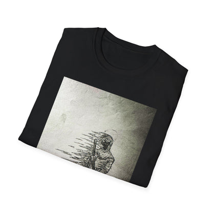 Artistic Grim Reaper Graphic Unisex Softstyle T-Shirt, Cool Gift for Nature Lovers, Casual Wear, Eco-Friendly Fashion, Birthday Gift, Summer Outfit