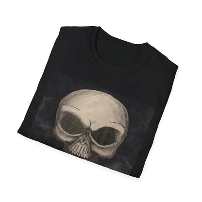 Skull Art Unisex Softstyle T-Shirt - Edgy Graphic Tee for Halloween, Festival Wear, Music Lovers, Gift Idea, Casual Style