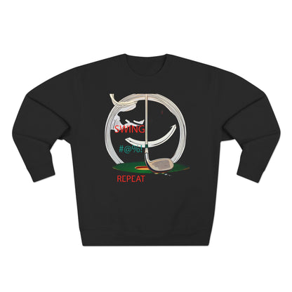 Golf Lover's Swing Unisex Crewneck Sweatshirt: Swing, Repeat, Perfect for Gifts, Sports Enthusiasts, Casual Wear, and Holidays