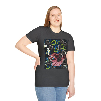 Floral Heart Unisex T-Shirt, Soft Cotton Tee, Casual Wear, Gift for Her/Him, Trendy Graphic Tee, Stylish Everyday Shirt