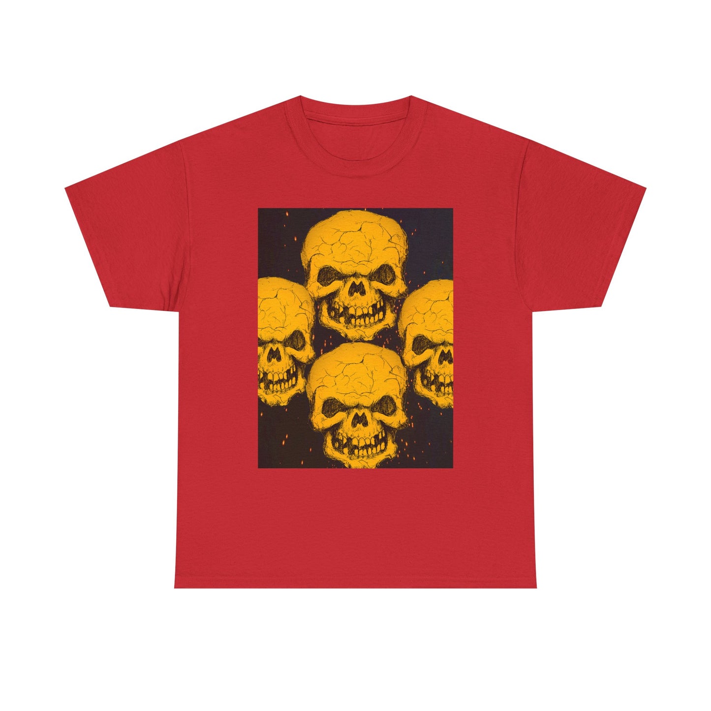 Halloween Skull  Graphic Tee, Unisex Heavy Cotton Tee, Graphic T-Shirt, Casual Wear, Unique Halloween Style, Perfect for Parties