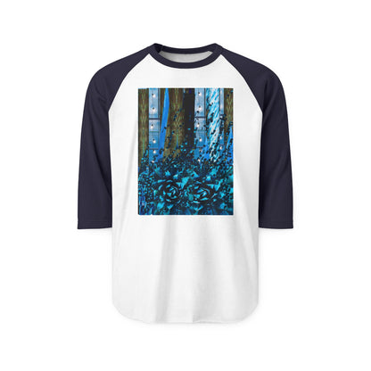 Raglan Shirt - Fragmented Blue Roses Design