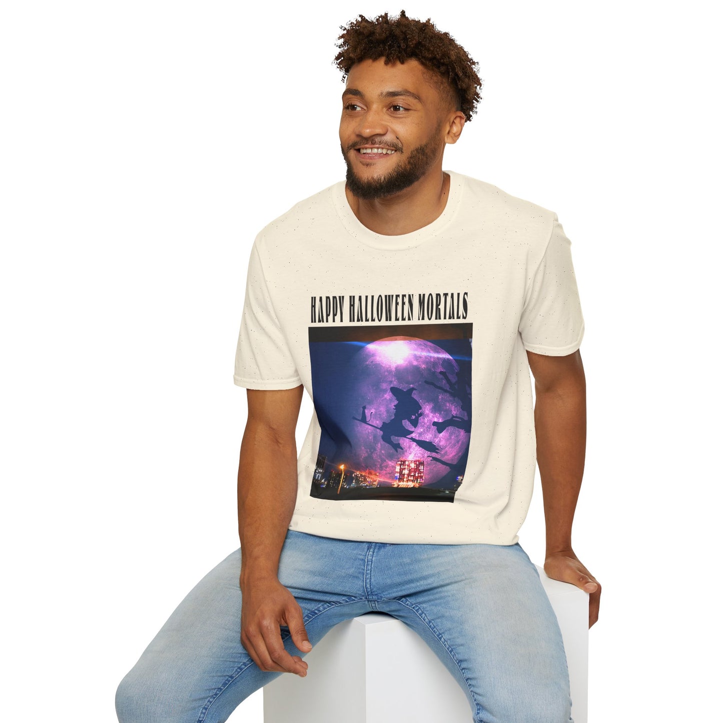 Halloween Graphic Tee, Witch Unisex Softstyle T-Shirt, Spooky Apparel, Trick or Treat Shirt, Halloween Gifts, Fall Fashion