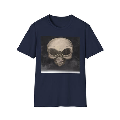 Skull Art Unisex Softstyle T-Shirt - Edgy Graphic Tee for Halloween, Festival Wear, Music Lovers, Gift Idea, Casual Style
