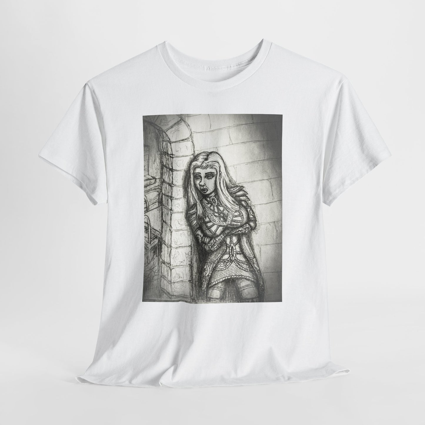 Fantasy Female Elf B & W Unisex Tee