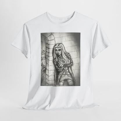 Fantasy Female Elf B & W Unisex Tee