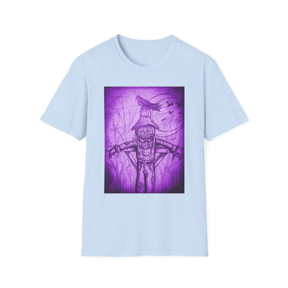 Purple Scarecrow Unisex Tee | Softstyle T-Shirt | Gothic Art, Fall Fashion, Halloween Shirt, Casual Wear, Scarecrow Design