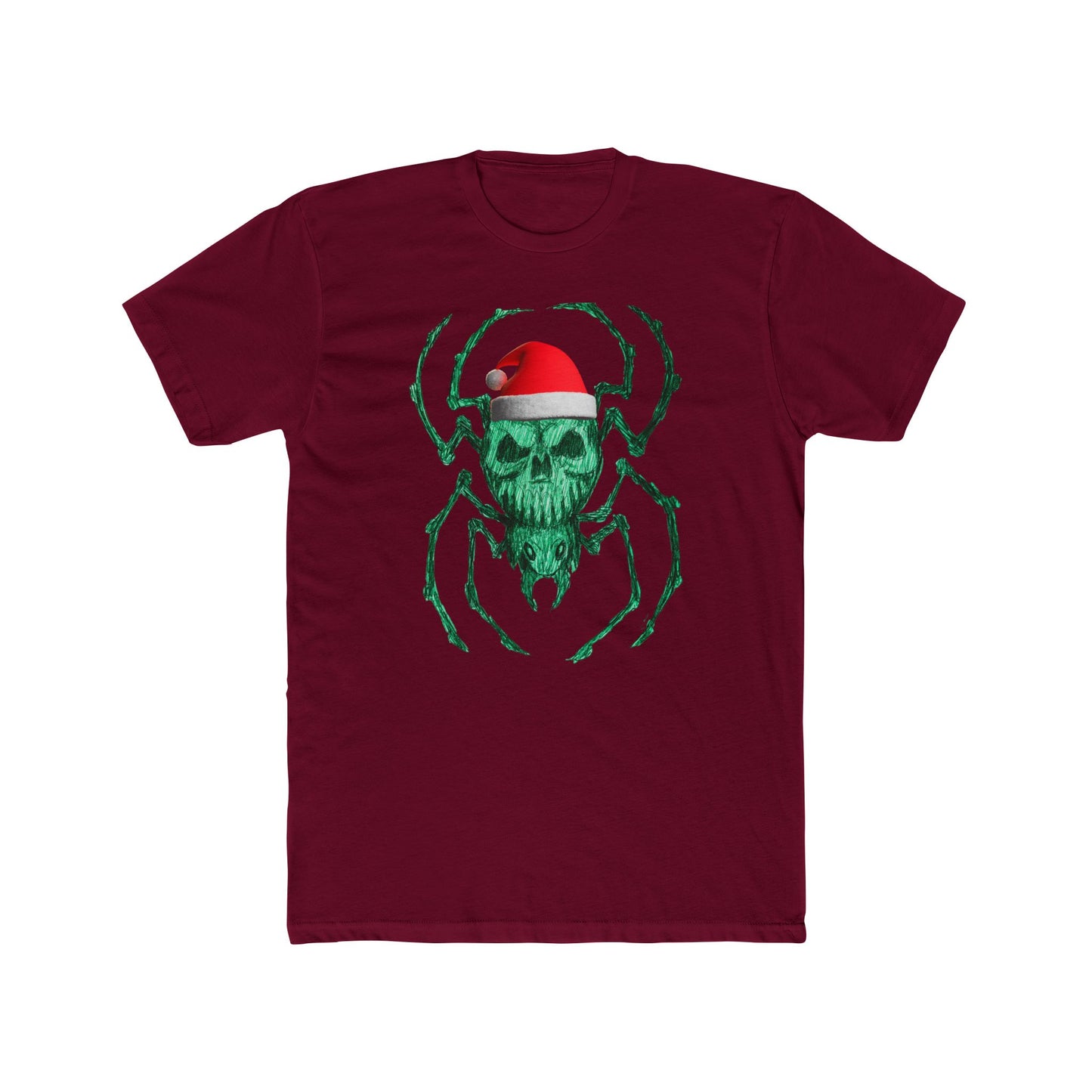Skull Spider Tee — Festive Santa Hat Christmas Tee