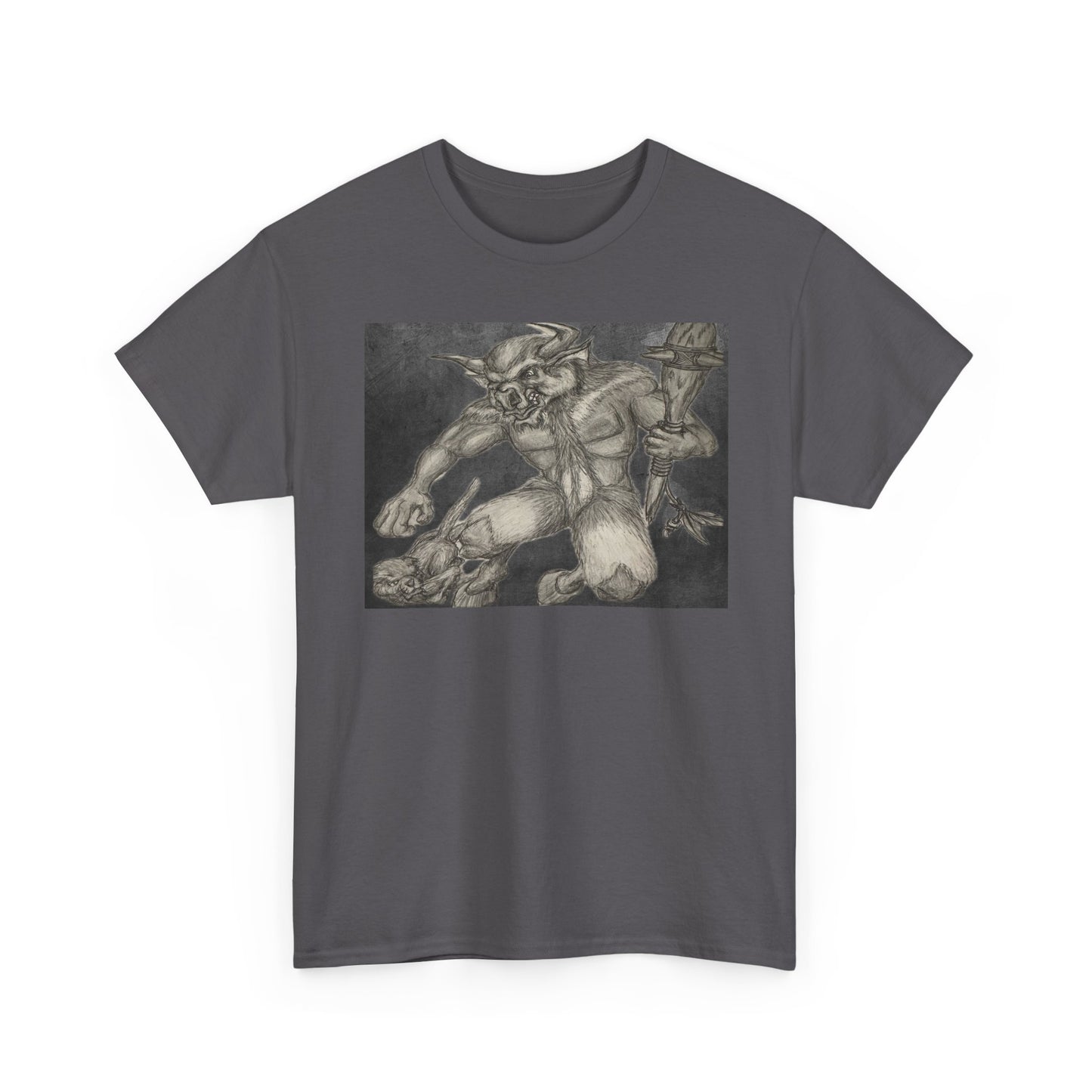 Bull Warrior With Kitten B & W design Unisex Tee