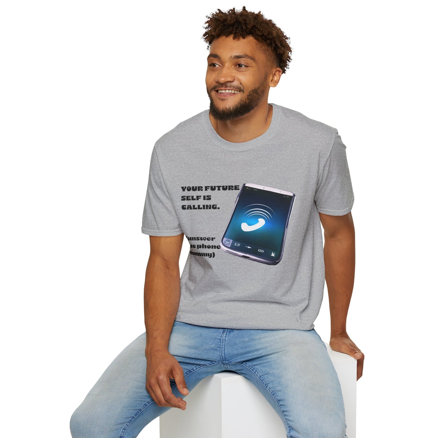 Future Self Calling T-Shirt, Motivational Tee, Gift for Graduates, Funny Phone Shirt, Tech Enthusiast Apparel