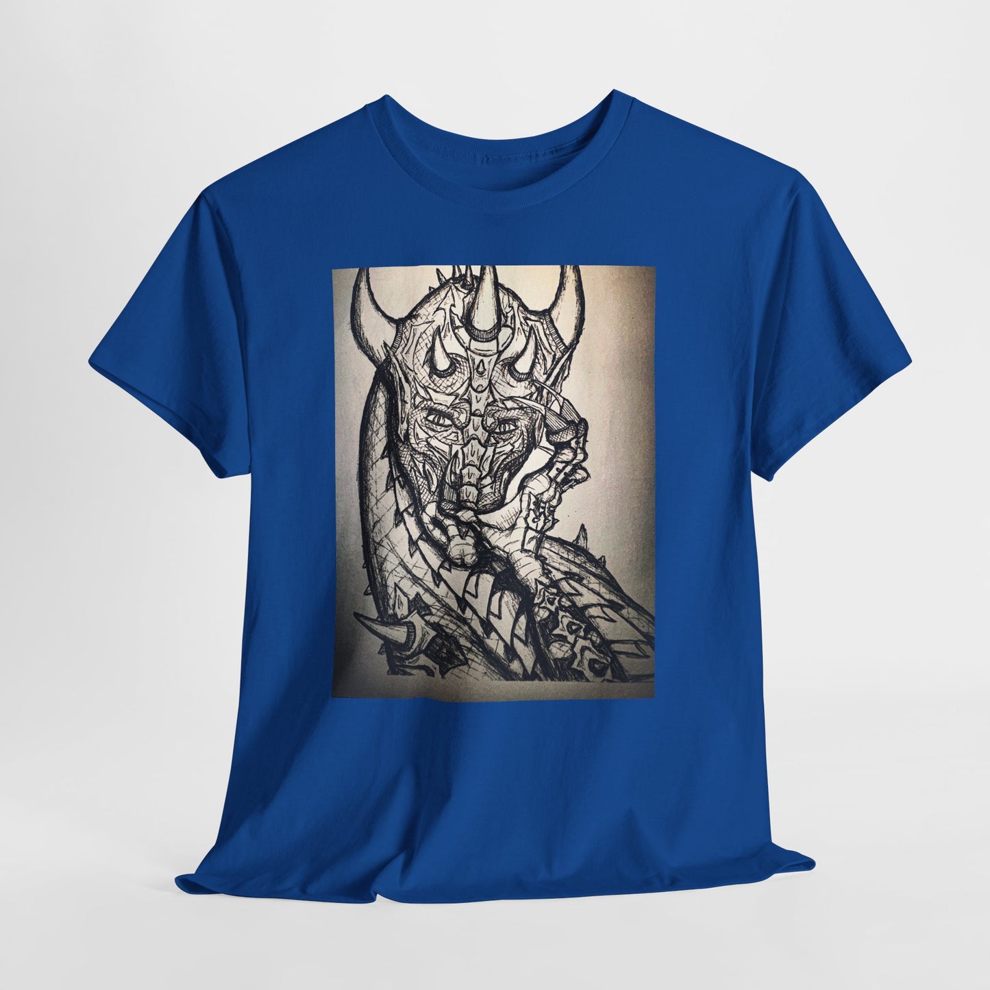 Dragon Art Unisex Heavy Cotton Tee, Graphic Tee, Unique Gift, Casual Wear, Fantasy Clothing, Art Inspired Shirt
