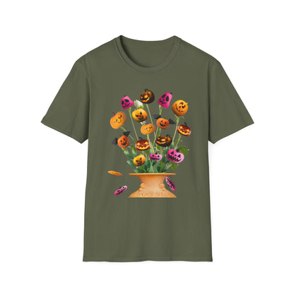 Halloween Pumpkin Bouquet T-Shirt, Cute Fall Tee, Unisex Graphic Shirt, Ideal for Halloween Parties, Seasonal Gift Idea
