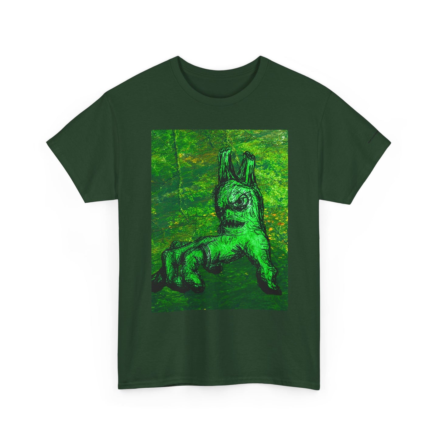 Graphic Tee — Neon Green Fantasy Art
