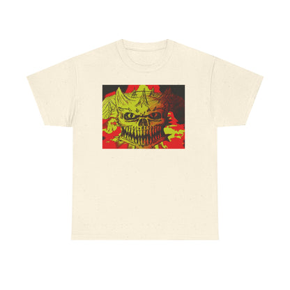 Skull Flame Graphic Tee — Neon Horror Skull T-Shirt