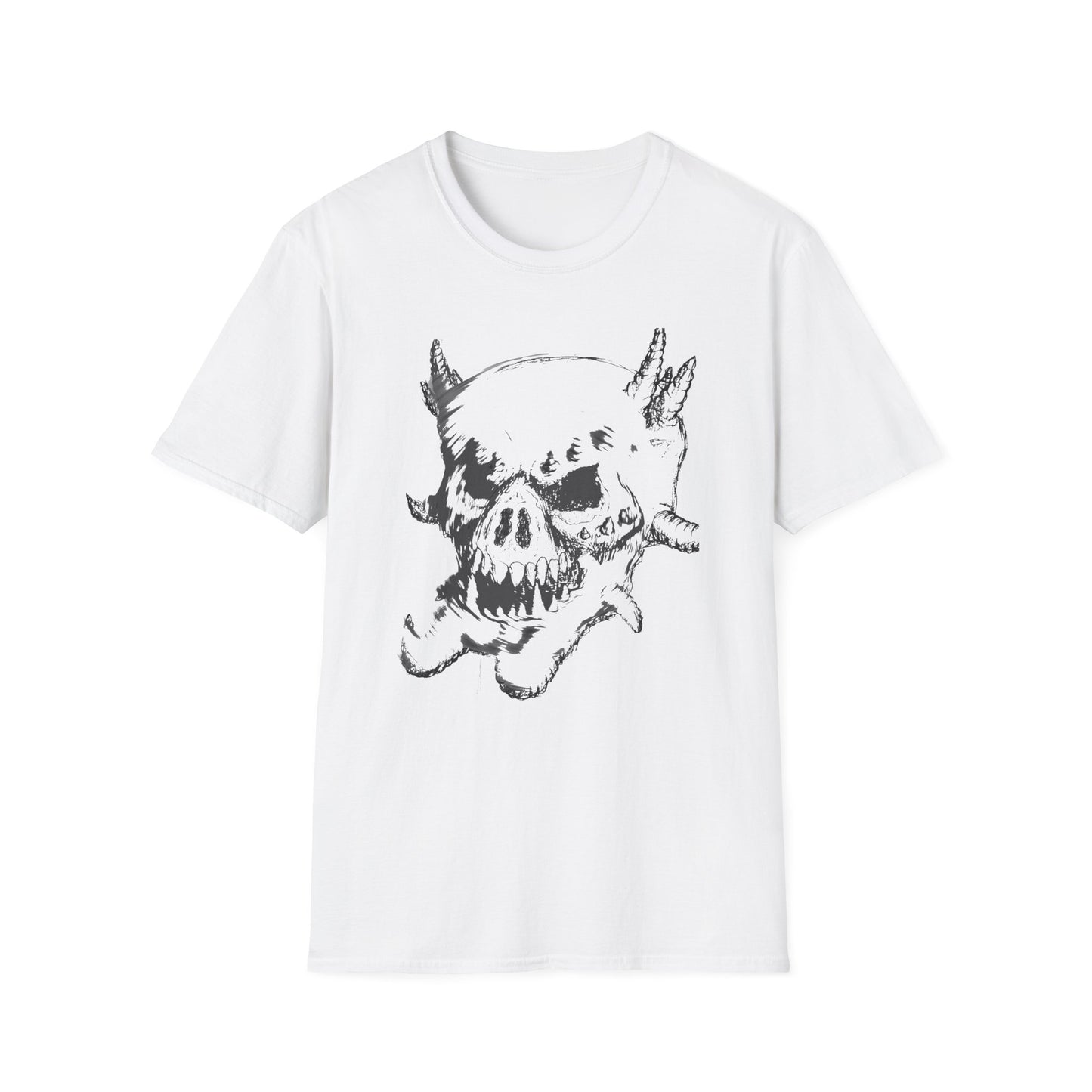 Skull Sketch T-Shirt — Edgy Grunge Graphic Tee