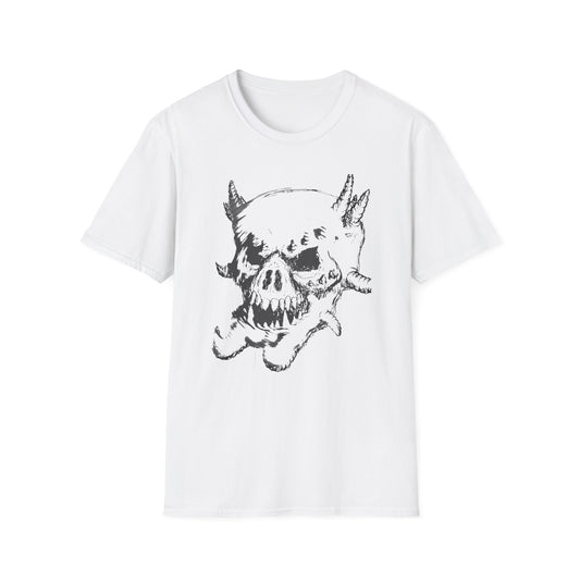 Skull Sketch T-Shirt — Edgy Grunge Graphic Tee