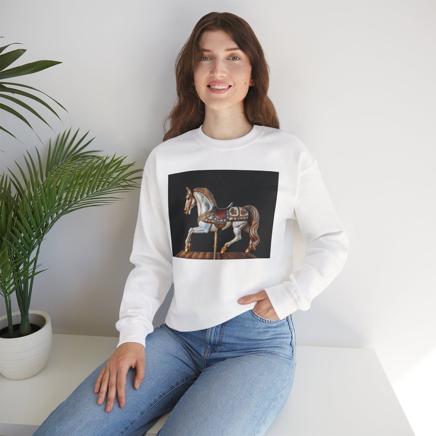 Vintage Carousel Horse Crewneck Sweatshirt, Cozy Sweatshirt, Equestrian Gift, Animal Art Sweatshirt, Unique Fall Apparel, Celebration [...]