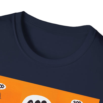 Halloween Ghost 'Boo' Unisex T-Shirt | Spooky Vibes, Costume, Fall Festivities, Trick-or-Treat, Fun Graphic Tee