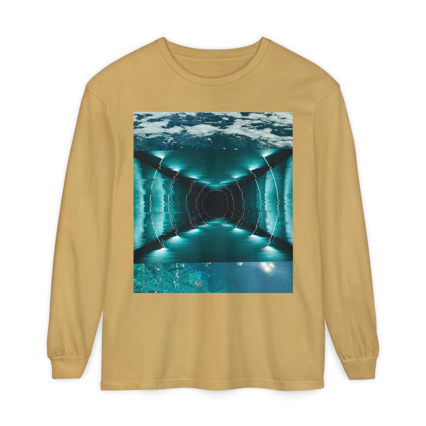 Abstract Fluid Unisex Garment-dyed Long Sleeve T-Shirt