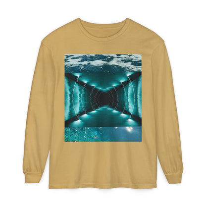 Abstract Fluid Unisex Garment-dyed Long Sleeve T-Shirt