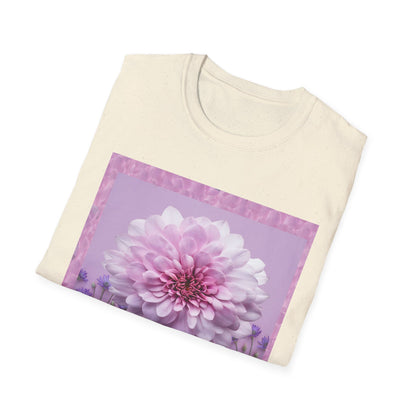 Pink Floral Art Unisex T-Shirt, Softstyle Tee, Summer Fashion, Gift for Her, Floral Shirt, Casual Wear