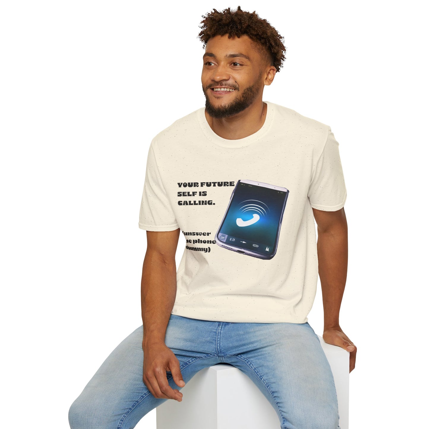Future Self Calling T-Shirt, Motivational Tee, Gift for Graduates, Funny Phone Shirt, Tech Enthusiast Apparel