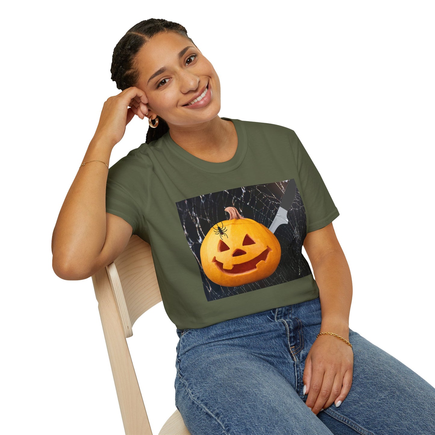Halloween Pumpkin Horror T-Shirt, Unisex Tee, Spooky Shirt, Fall Fashion, Halloween Costume, October Celebration Gear