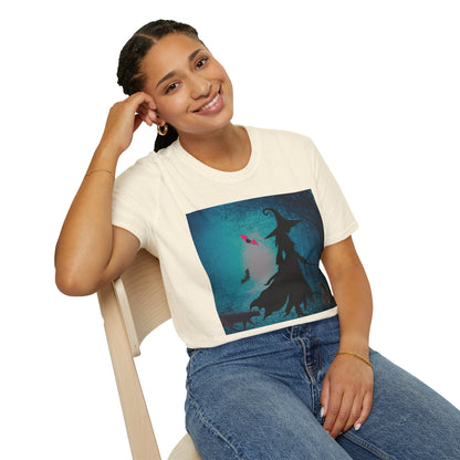 Magical Witch Art T-Shirt, Halloween Tee, Witchy Apparel, Gift for Her, Cute Graphic Shirt, Soft Unisex T-Shirt