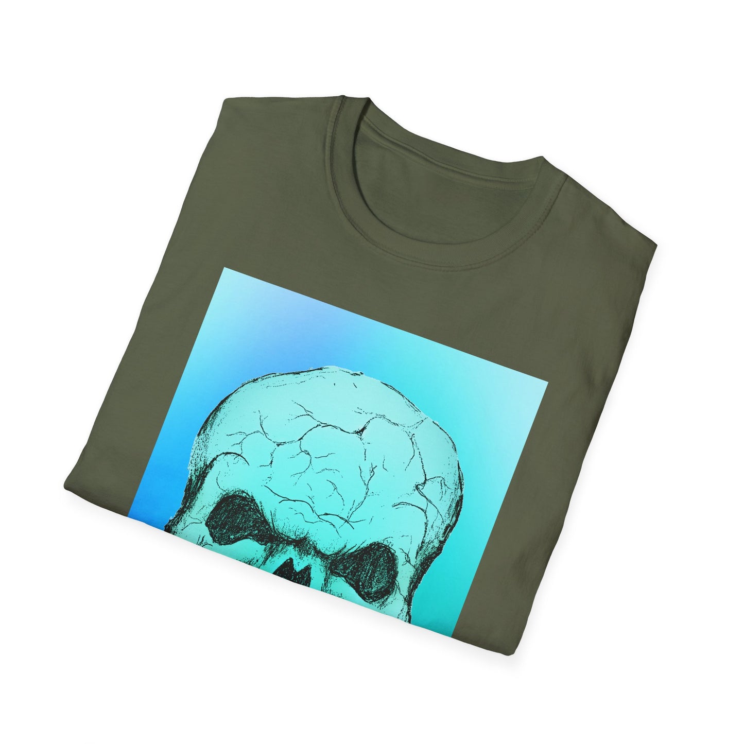 Skull Graphic  Bright Colored Unisex Softstyle T-Shirt, Edgy Tee, Casual Wear, Festival Apparel, Gift for Horror Fans, Halloween Clothing