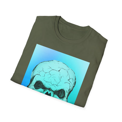 Skull Graphic  Bright Colored Unisex Softstyle T-Shirt, Edgy Tee, Casual Wear, Festival Apparel, Gift for Horror Fans, Halloween Clothing