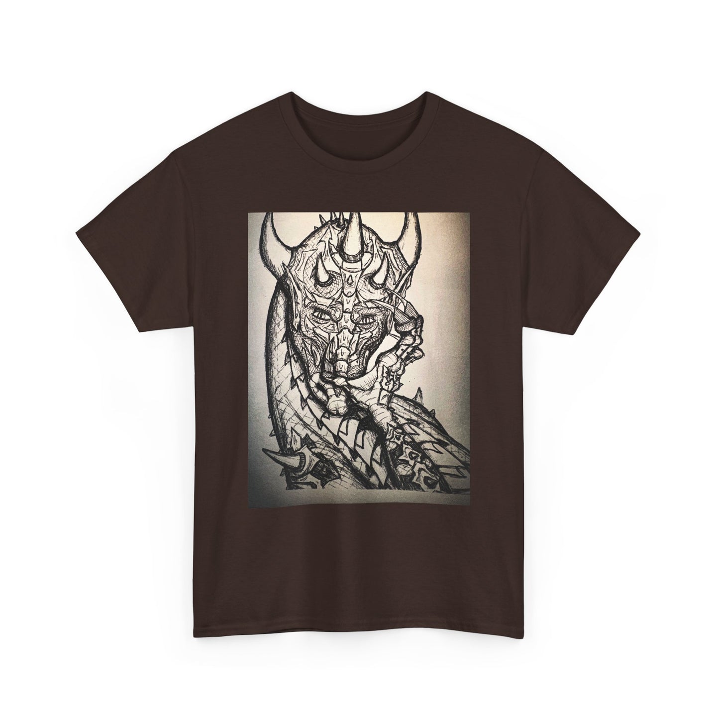 Dragon Art Unisex Heavy Cotton Tee, Graphic Tee, Unique Gift, Casual Wear, Fantasy Clothing, Art Inspired Shirt