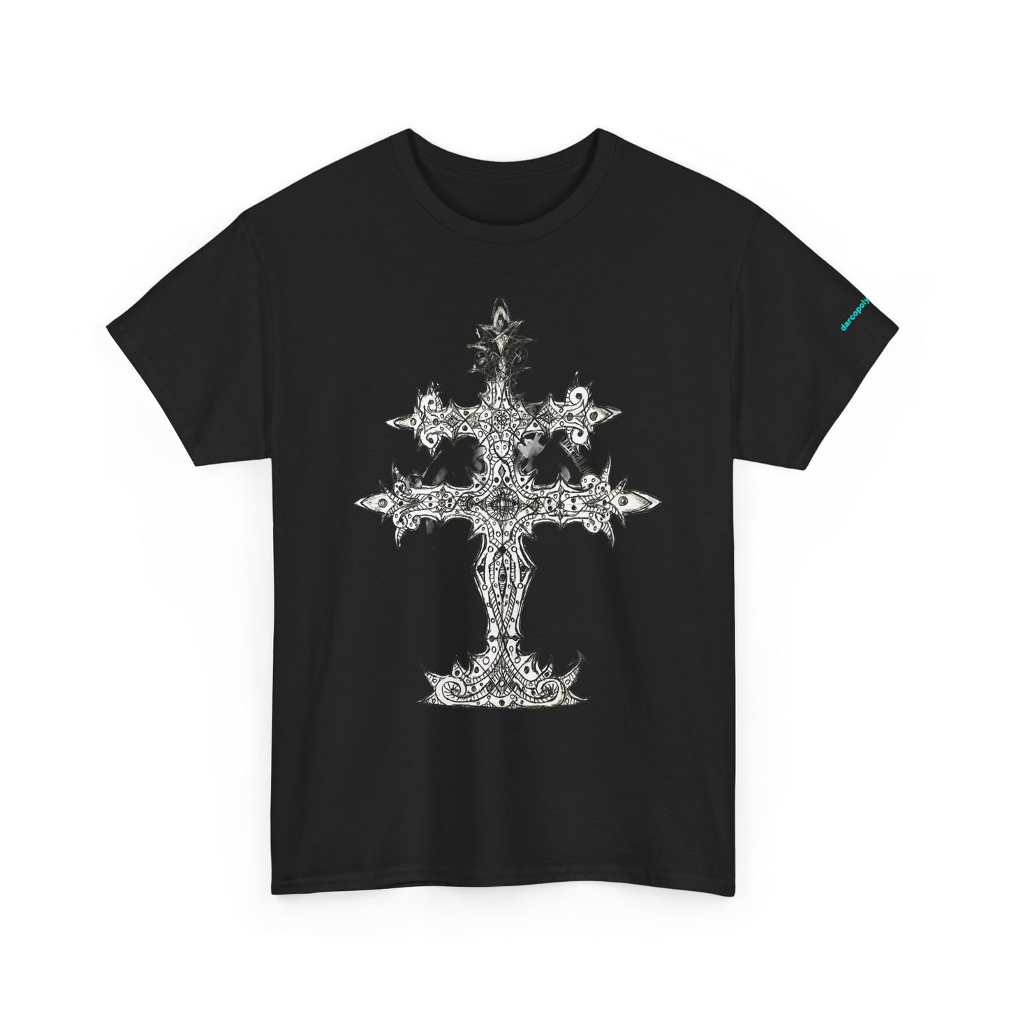 Graphic Tee — Gothic Cross Illustration Shirt