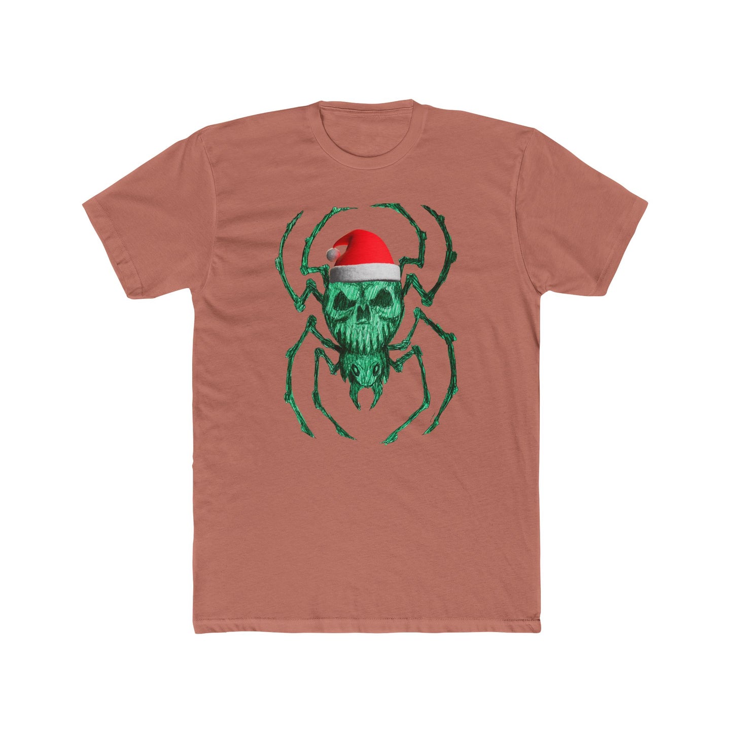 Skull Spider Tee — Festive Santa Hat Christmas Tee