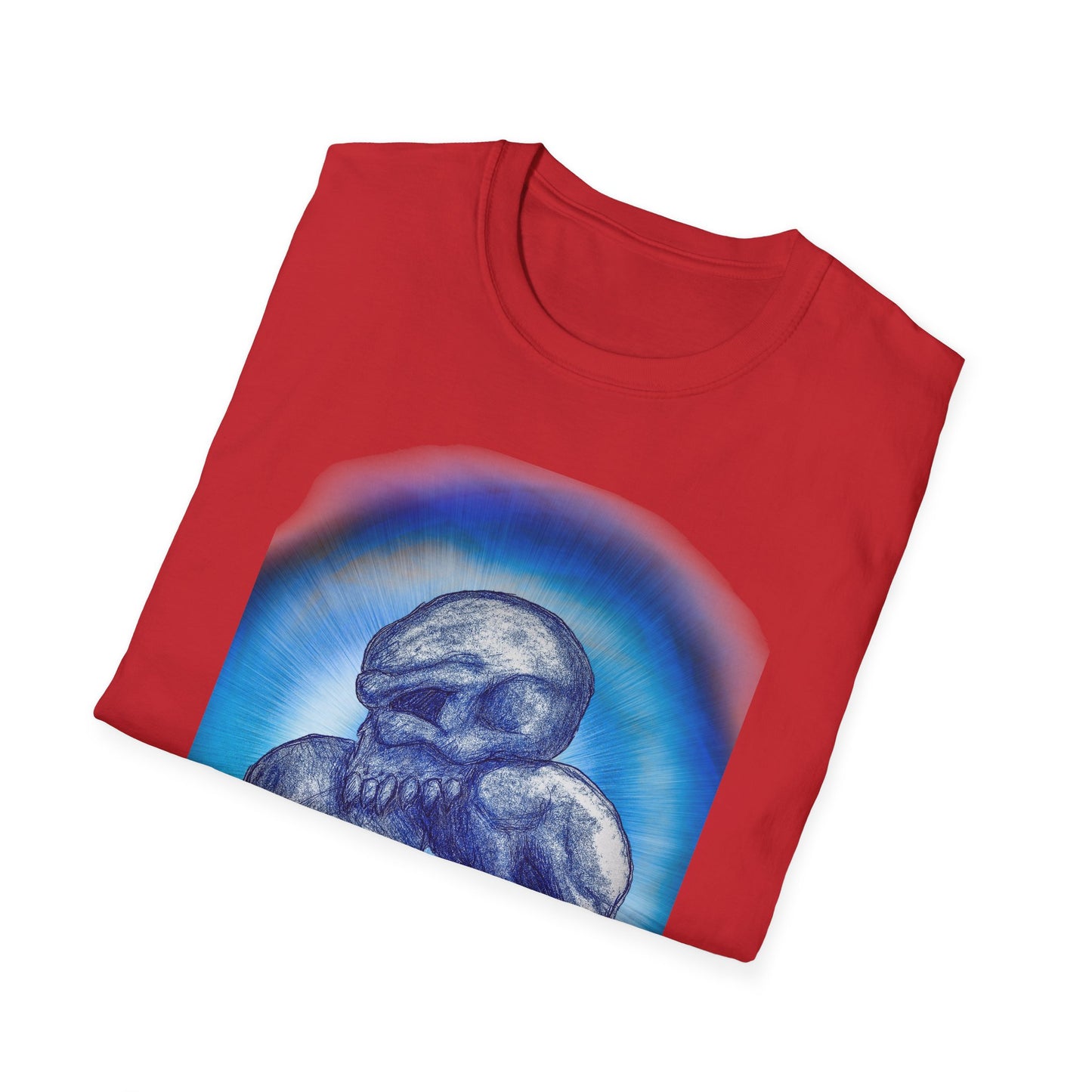 Eerie Triple Skull Circle Unisex T-Shirt - Hand Drawn Design by Chris Cleveland