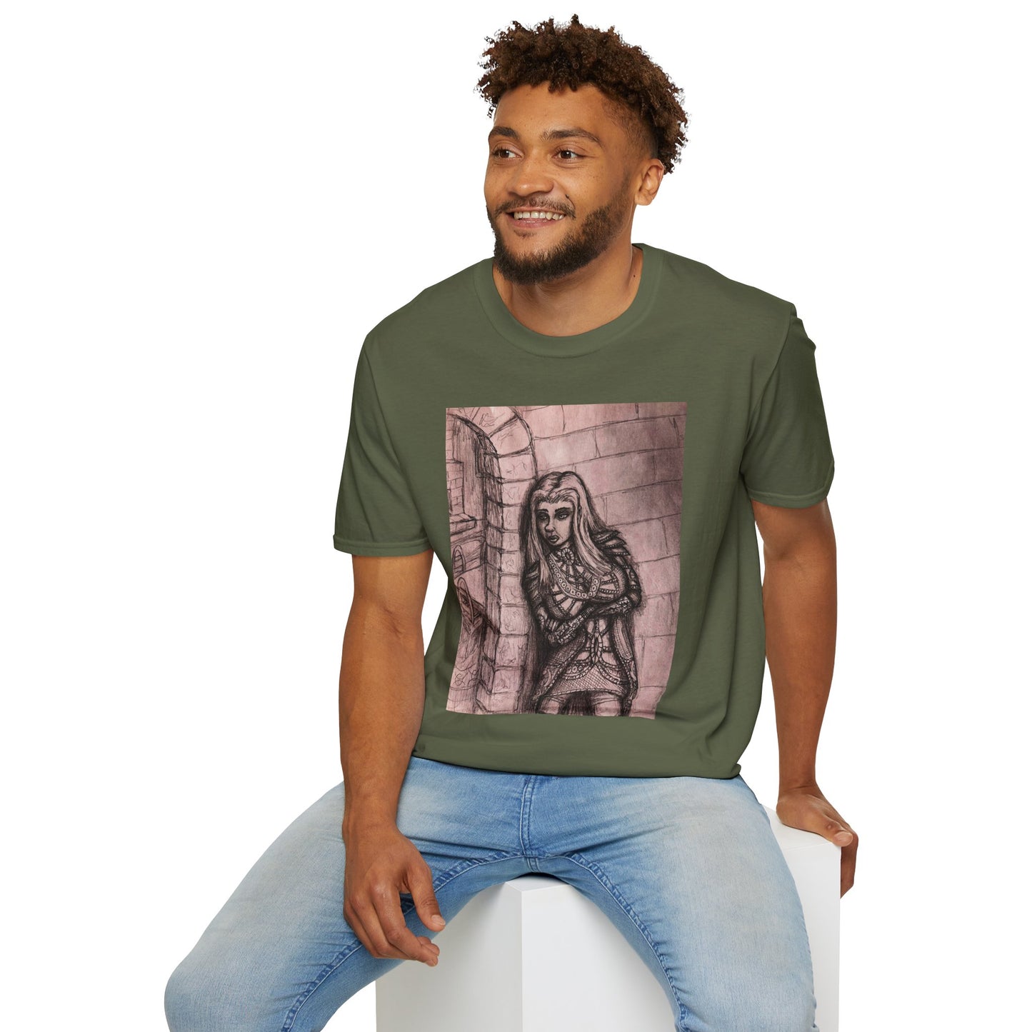 Fantasy Elf Warrior Unisex Softstyle T-Shirt