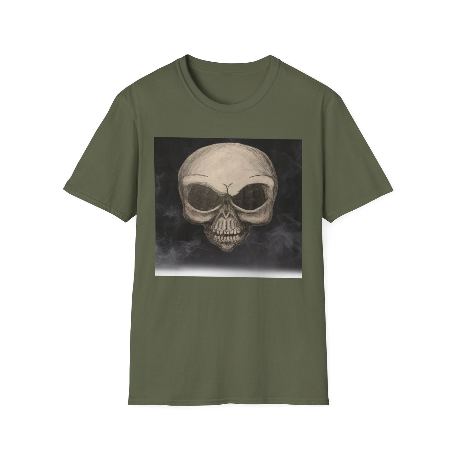 Skull Art Unisex Softstyle T-Shirt - Edgy Graphic Tee for Halloween, Festival Wear, Music Lovers, Gift Idea, Casual Style