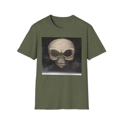Skull Art Unisex Softstyle T-Shirt - Edgy Graphic Tee for Halloween, Festival Wear, Music Lovers, Gift Idea, Casual Style