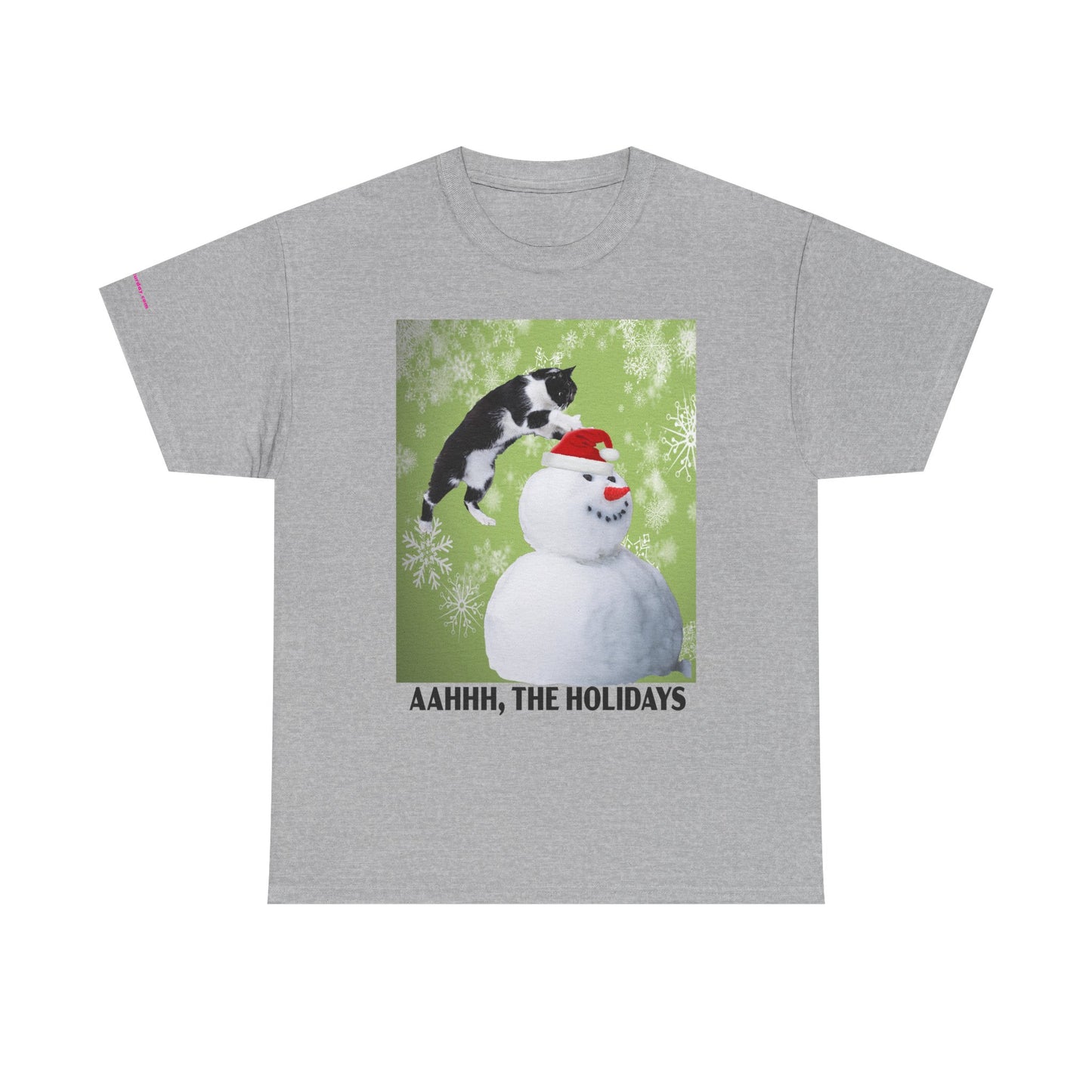 Holiday Cat T‑Shirt – “Aahhh, The Holidays” Funny Snowman Cat Tee