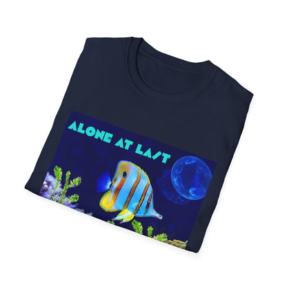 Underwater Adventure T-Shirt - (alone at last)Cool Sea Life Tee, Fish Shirt, Ocean Lover Gift, Beach Day Wear, Casual Summer Style, Swimwear