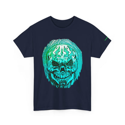 Vibrant Green Skull Graphic Tee - Unisex Heavy Cotton