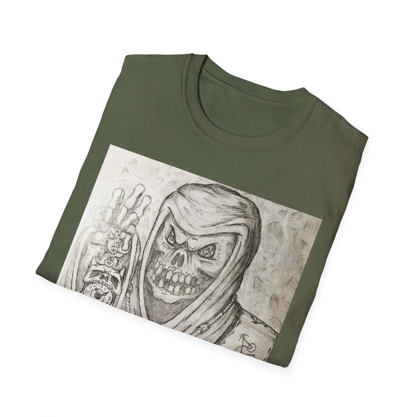 Grim Reaper Graphic Tee | Unisex Softstyle T-Shirt, Halloween Apparel, Edgy Fashion, Unique Gift, Gothic Style, Casual Wear